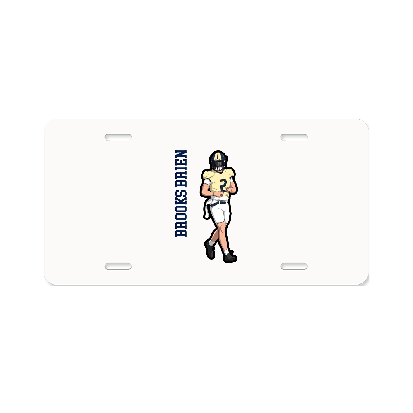 License Plate — Name Vertical in Classic