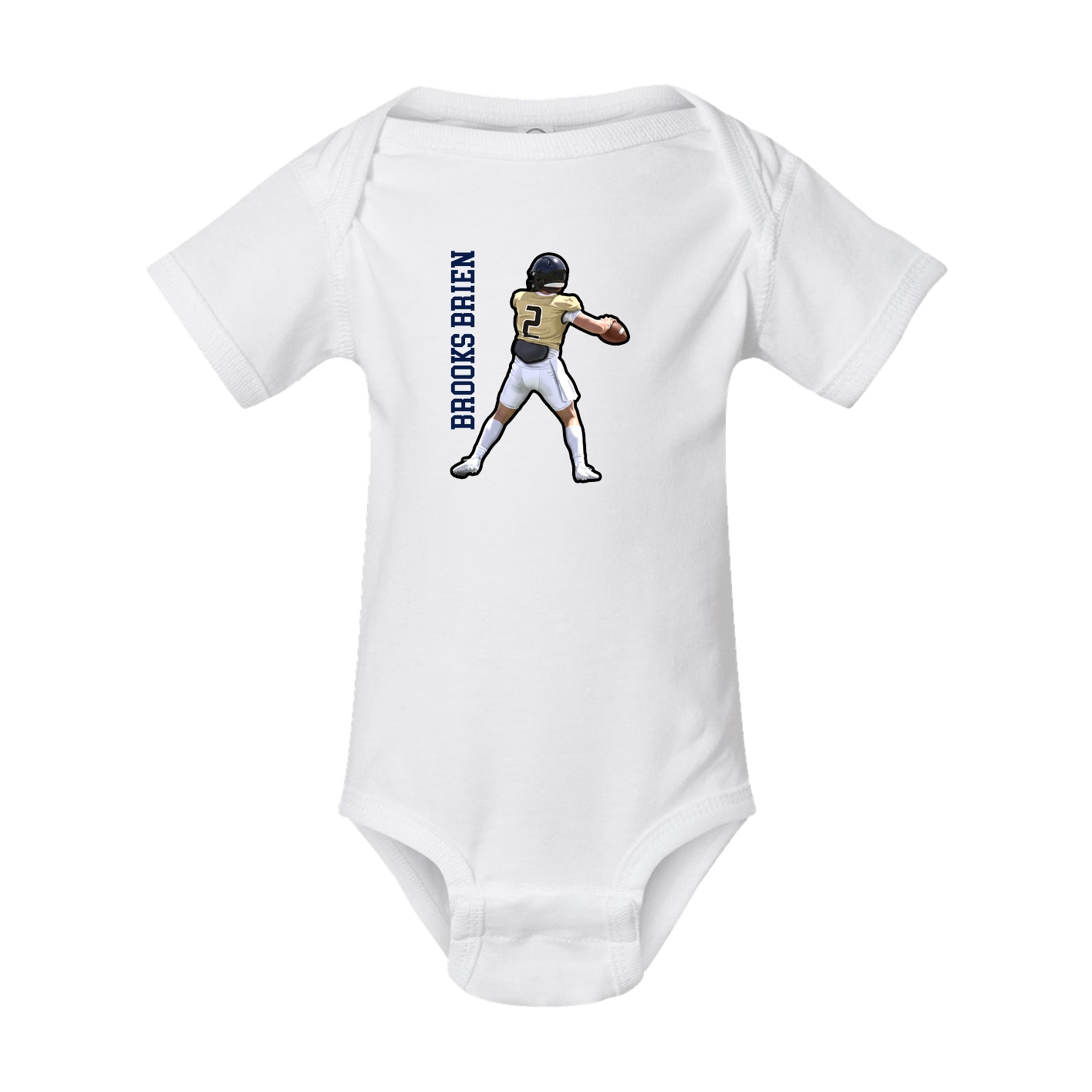 Baby Onesie — Name Vertical in White