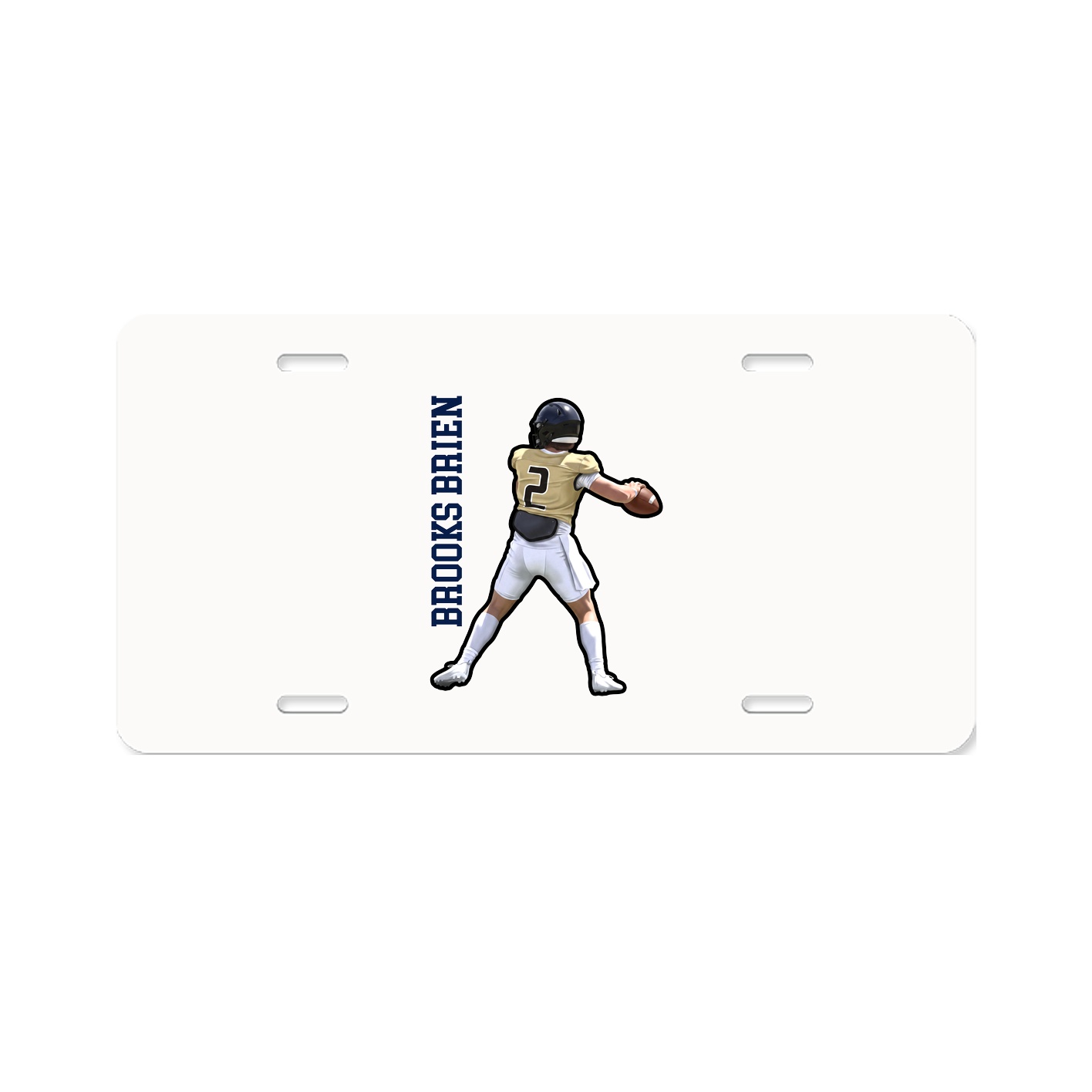 License Plate — Name Vertical in Classic
