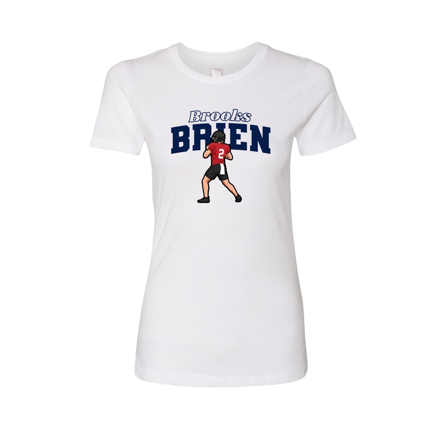 Fitted Women's Tee — Name Arch in White