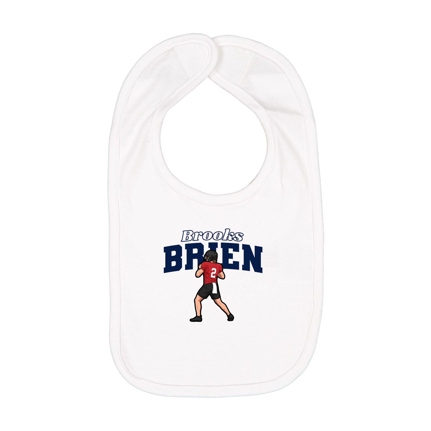 Infant Bib — Name Arch in White