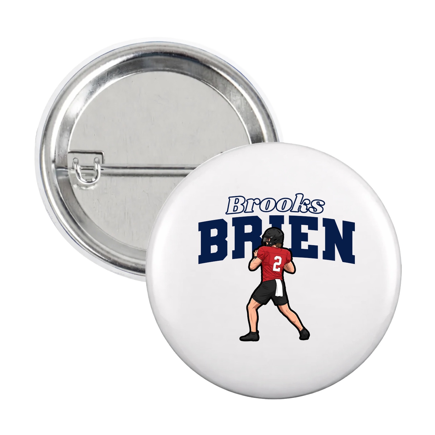 Game Day Button — Name Arch in White