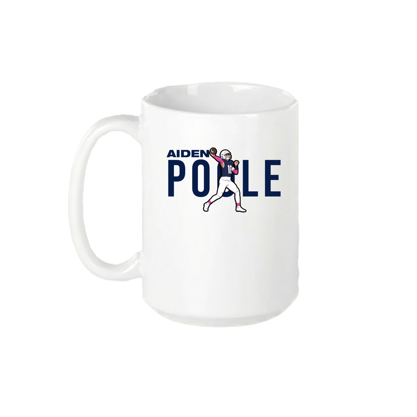 15oz Coffee Mug — Player Name in White
