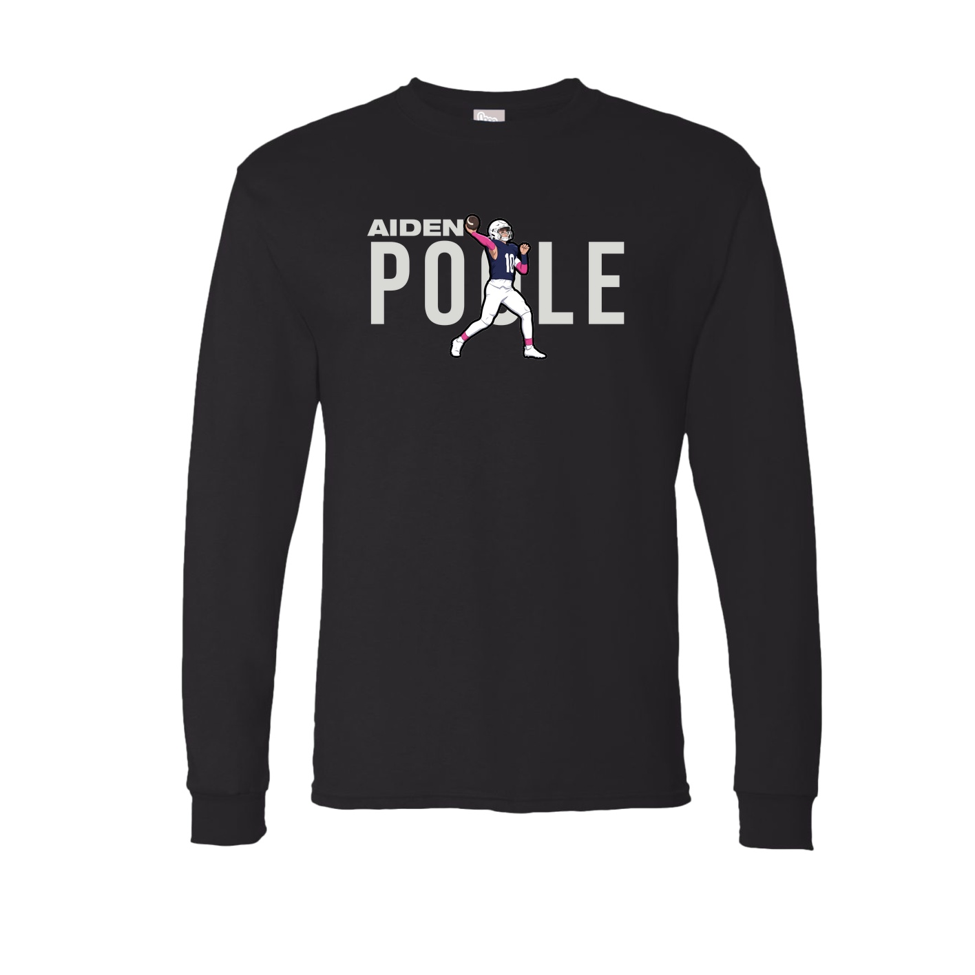 Long Sleeve Tee — Player Name in Black