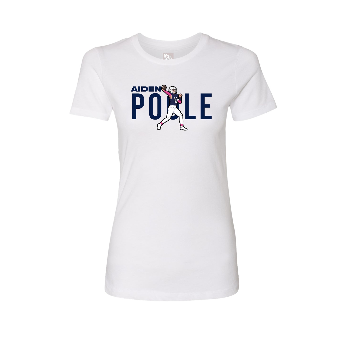 Fitted Women's Tee — Player Name in White
