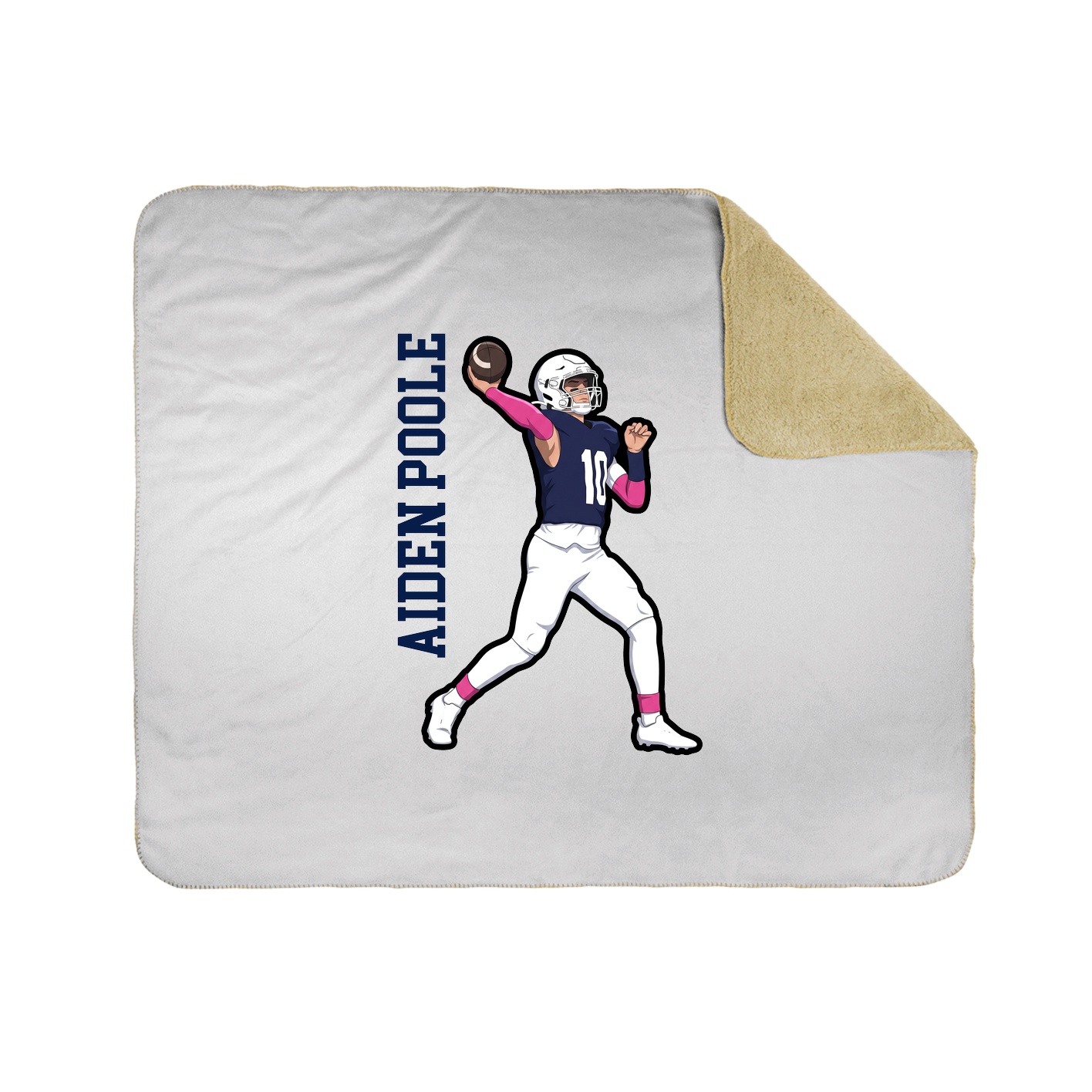 Throw Blanket — Name Vertical in White