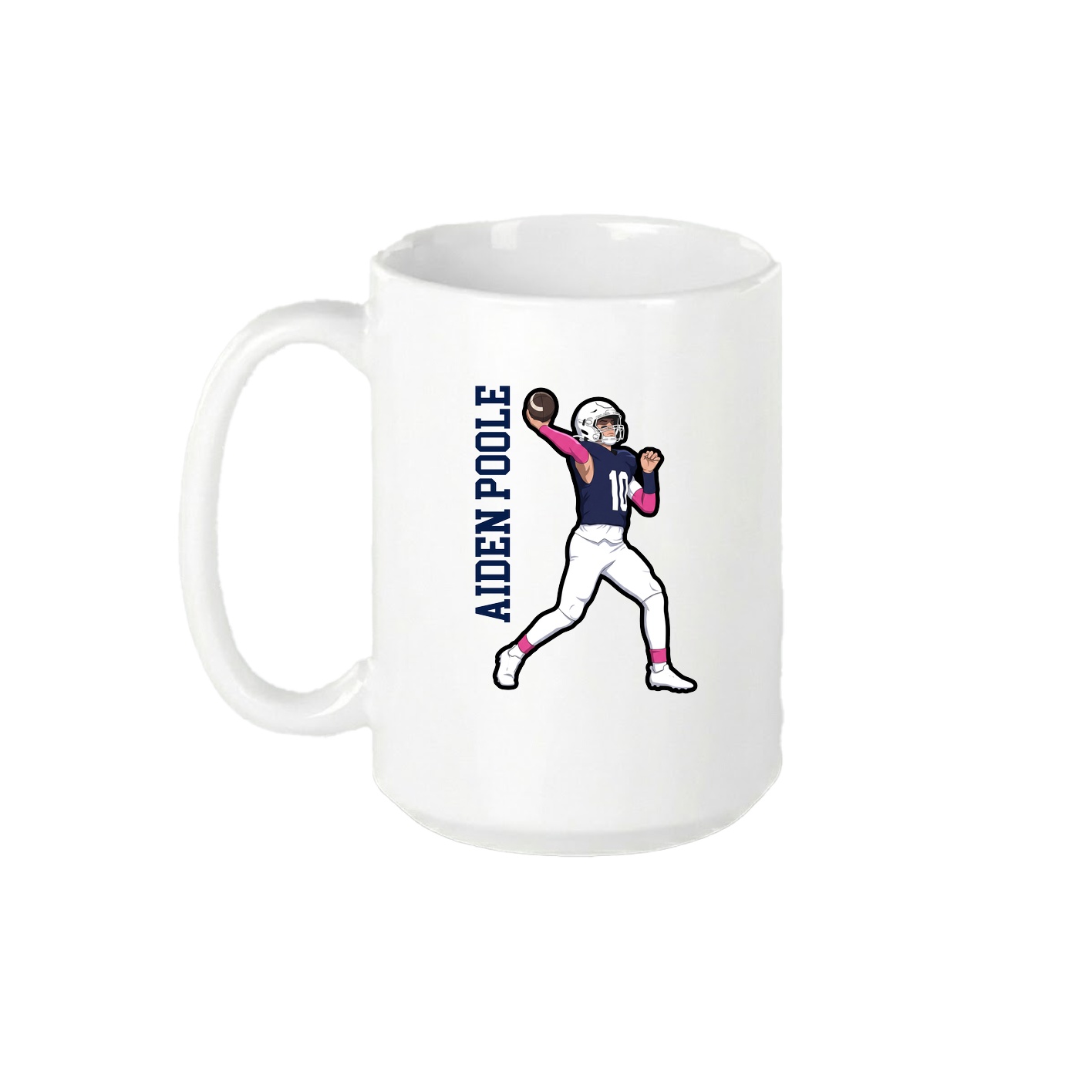 15oz Coffee Mug — Name Vertical in White