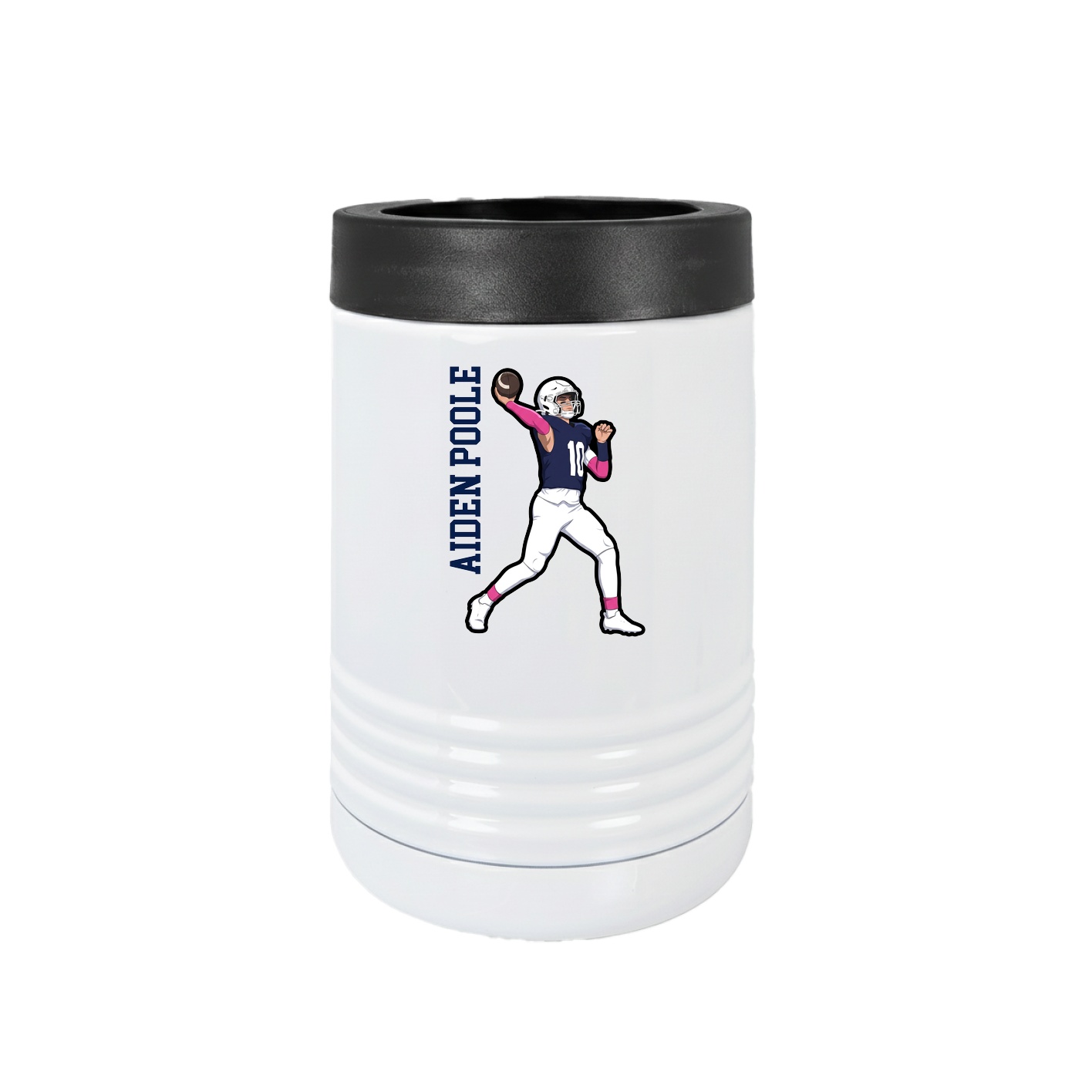 Beverage Holder — Name Vertical in White