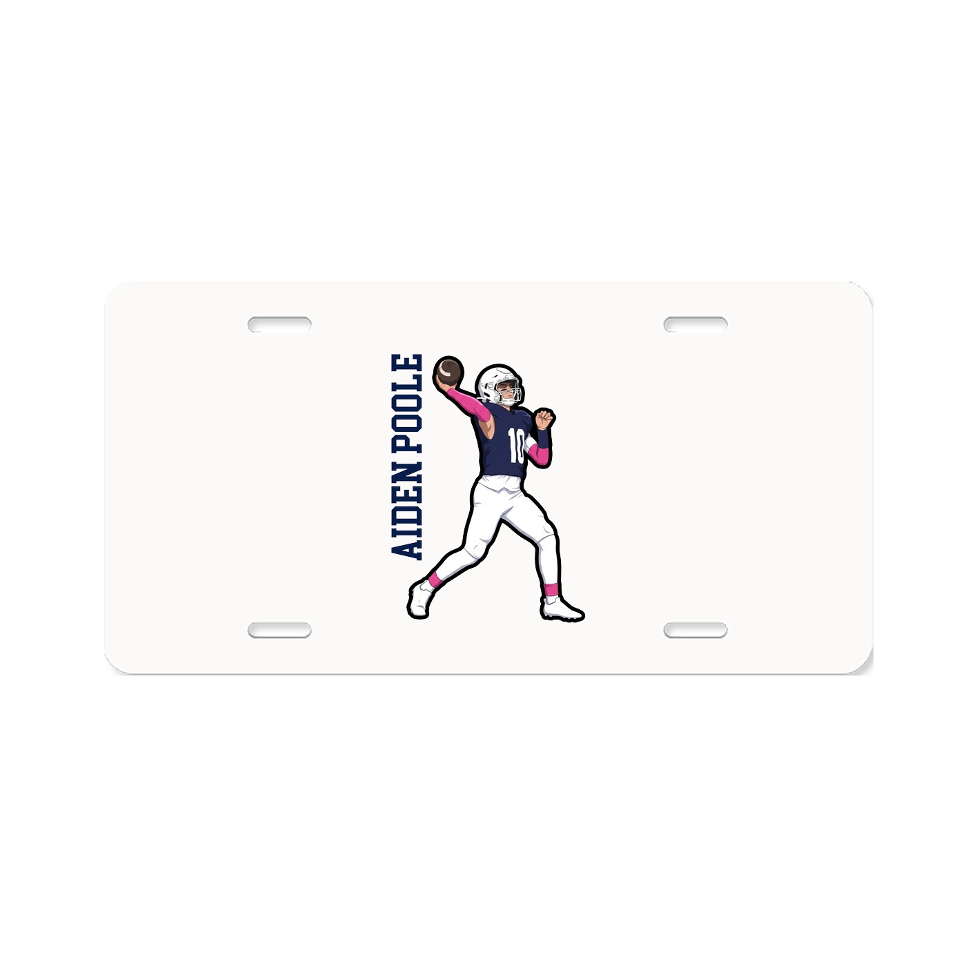 License Plate — Name Vertical in Classic