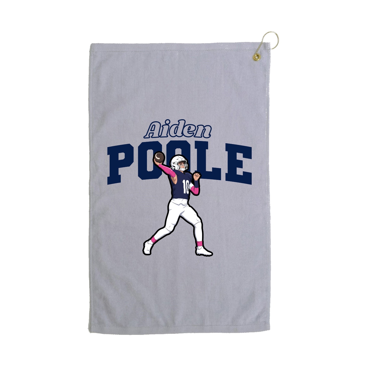 Golf Towel — Name Arch in Grey