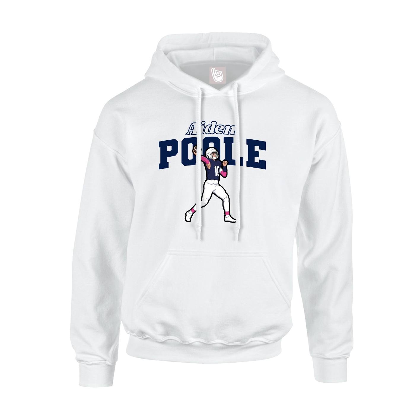 Hoodie — Name Arch in White