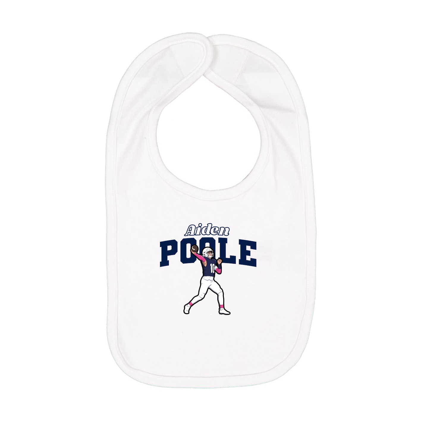 Infant Bib — Name Arch in White