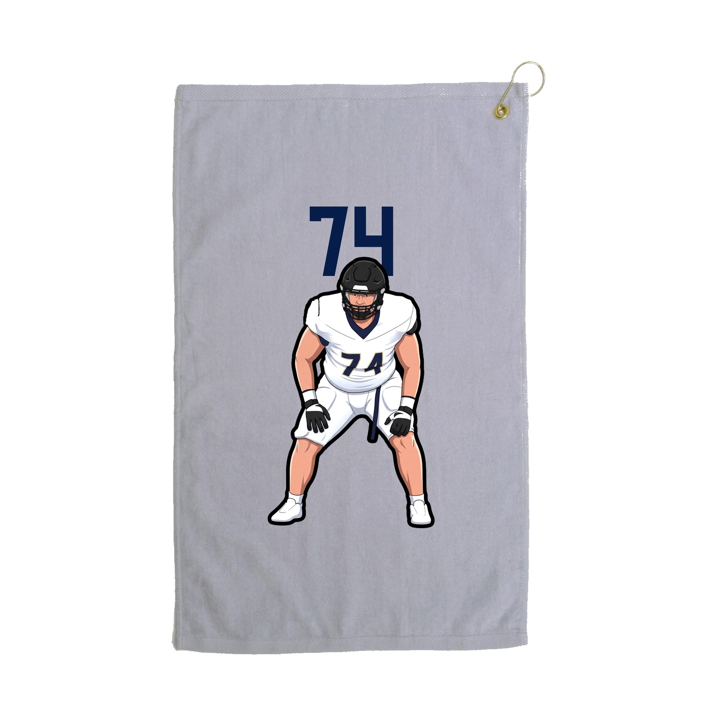 Golf Towel — Number Top in Grey