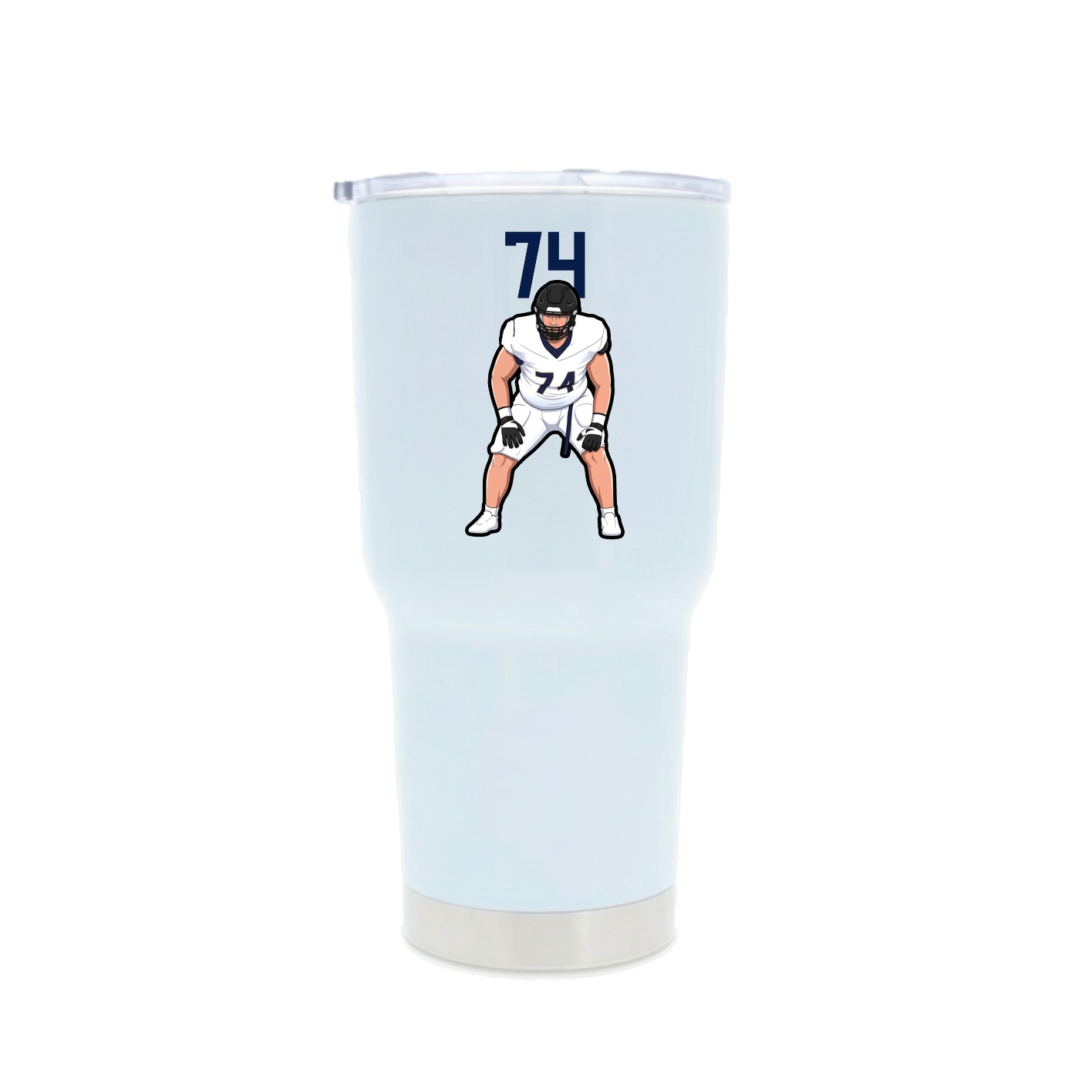 30oz Stainless Steel Tumbler — Number Top in White