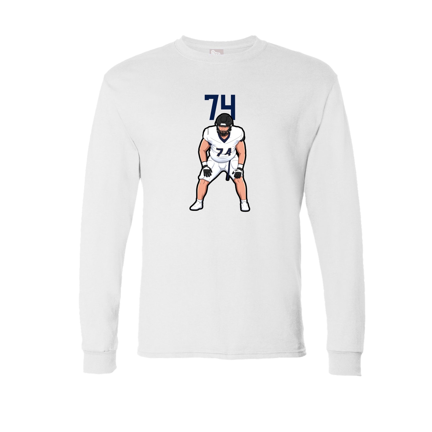 Long Sleeve Tee — Number Top in White