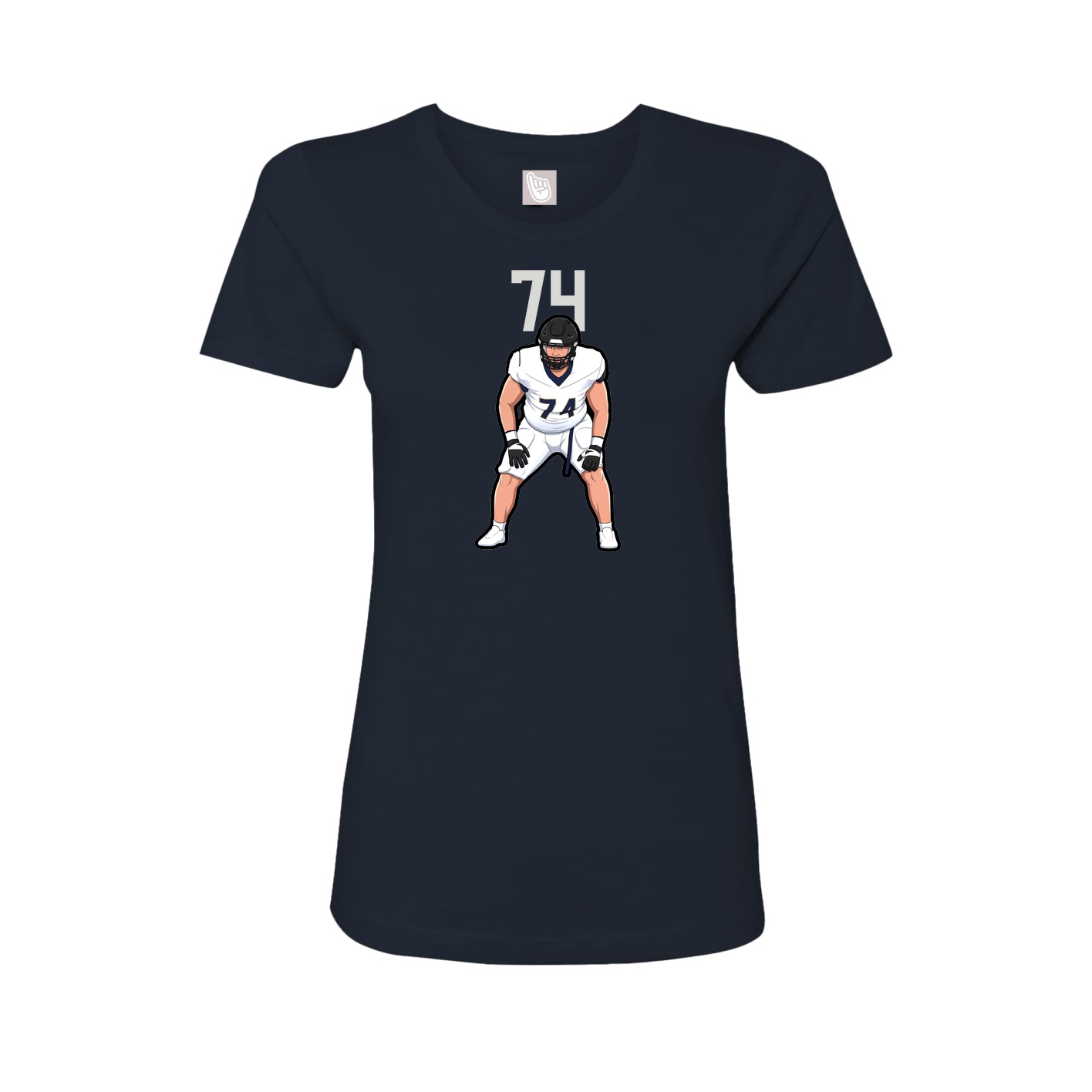 Fitted Women's Tee — Number Top in Navy