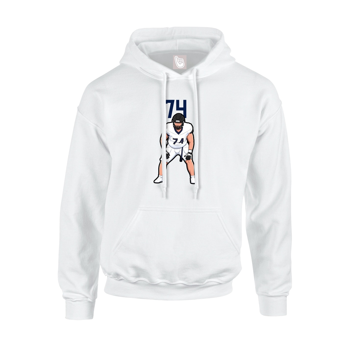 Youth Hoodie — Number Top in White