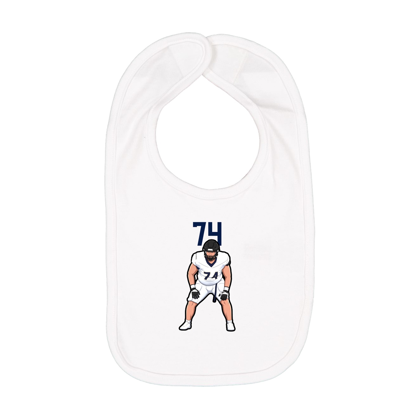 Infant Bib — Number Top in White