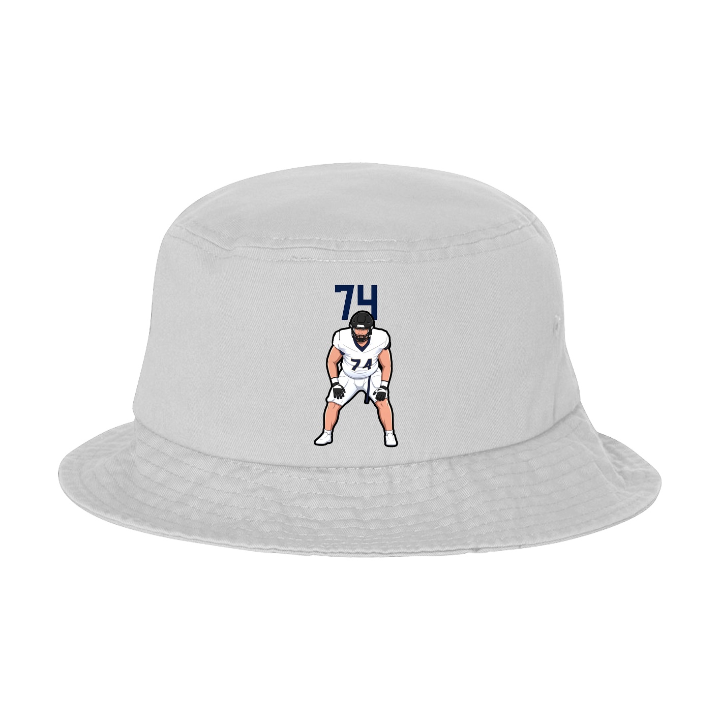 Bucket Cap — Number Top in White