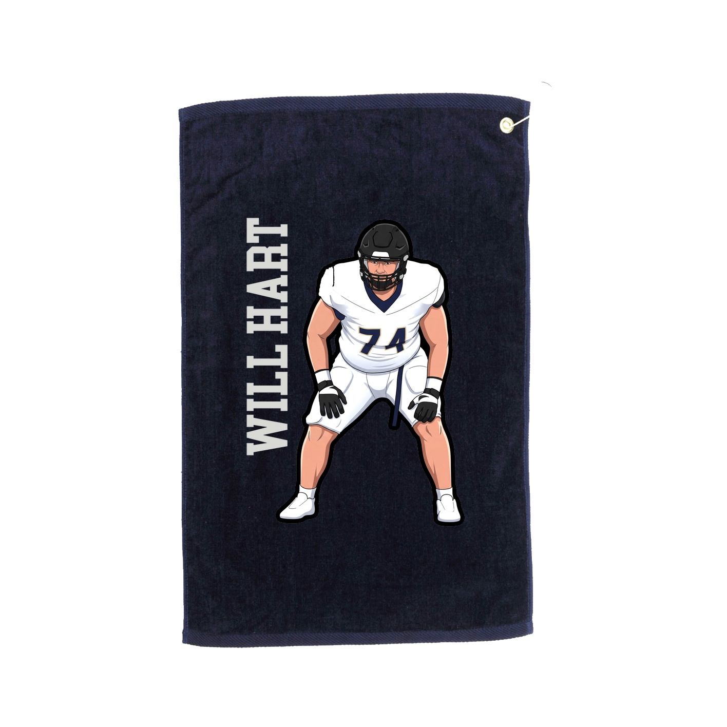 Golf Towel — Name Vertical in Navy