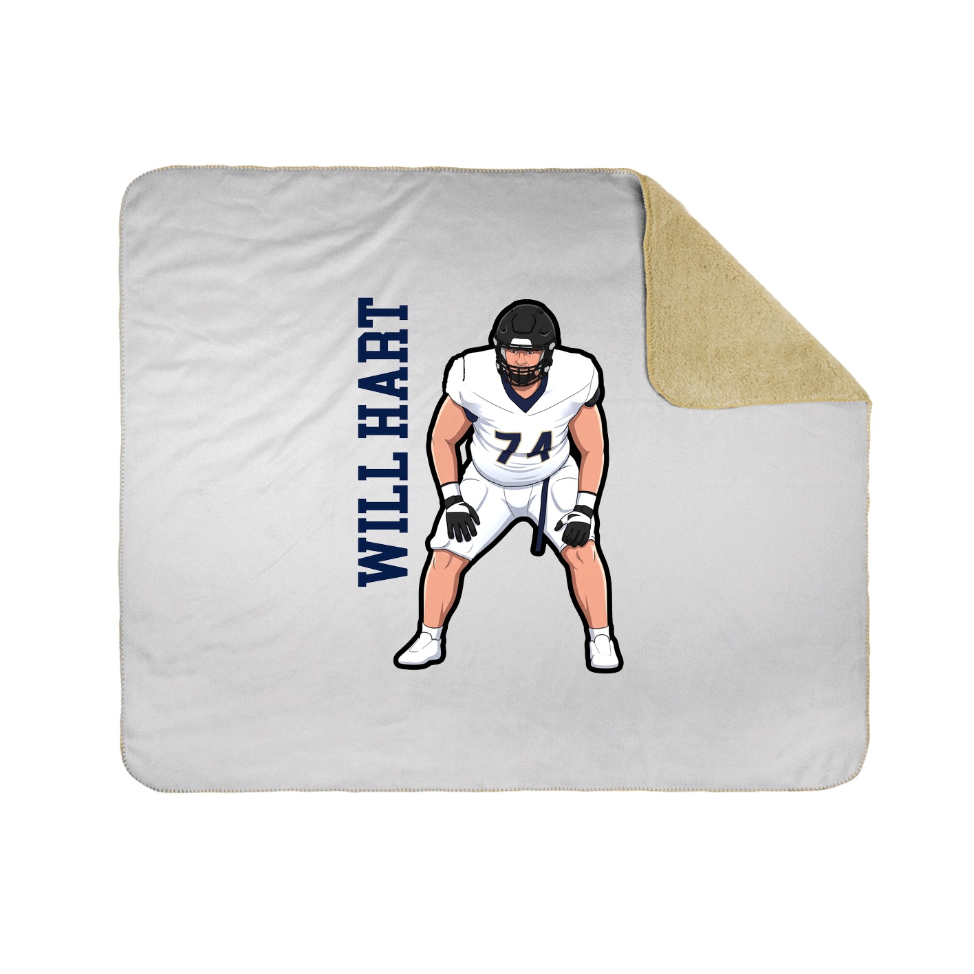 Throw Blanket — Name Vertical in White