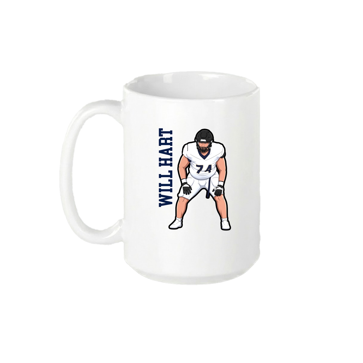 15oz Coffee Mug — Name Vertical in White