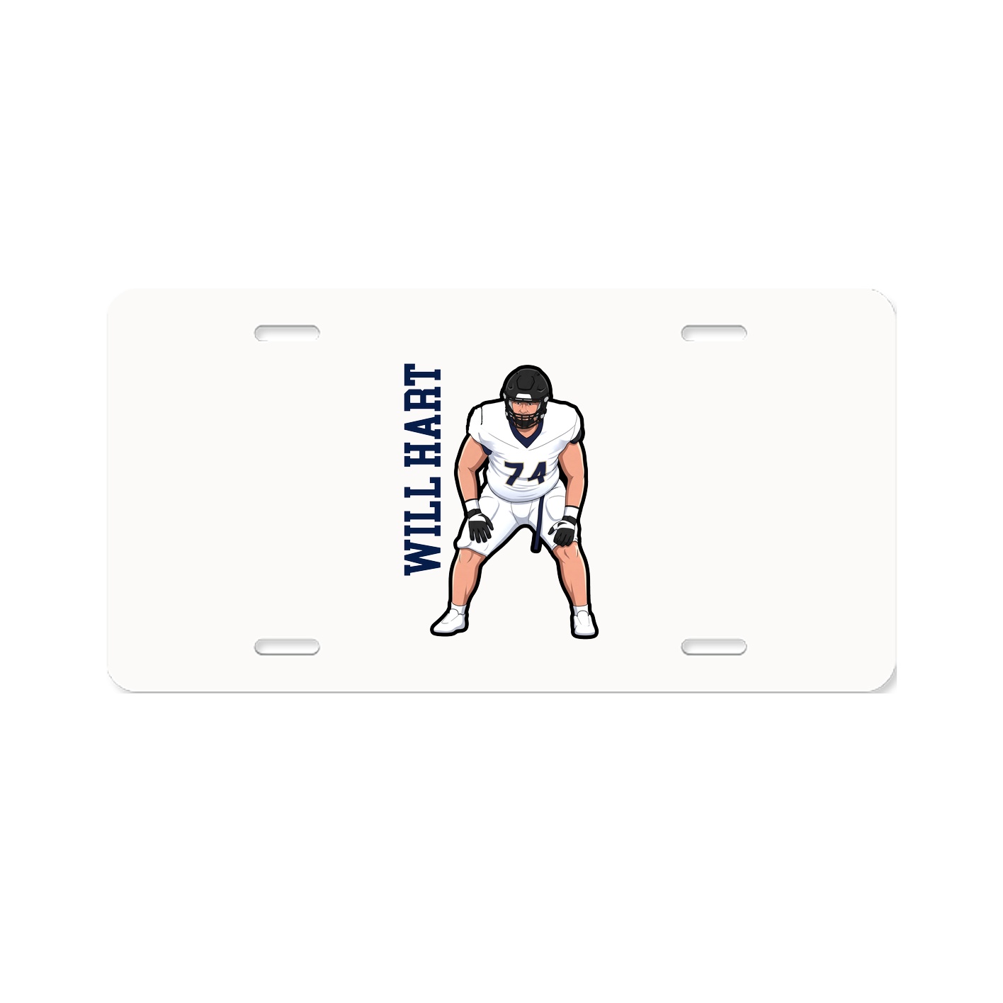 License Plate — Name Vertical in Classic
