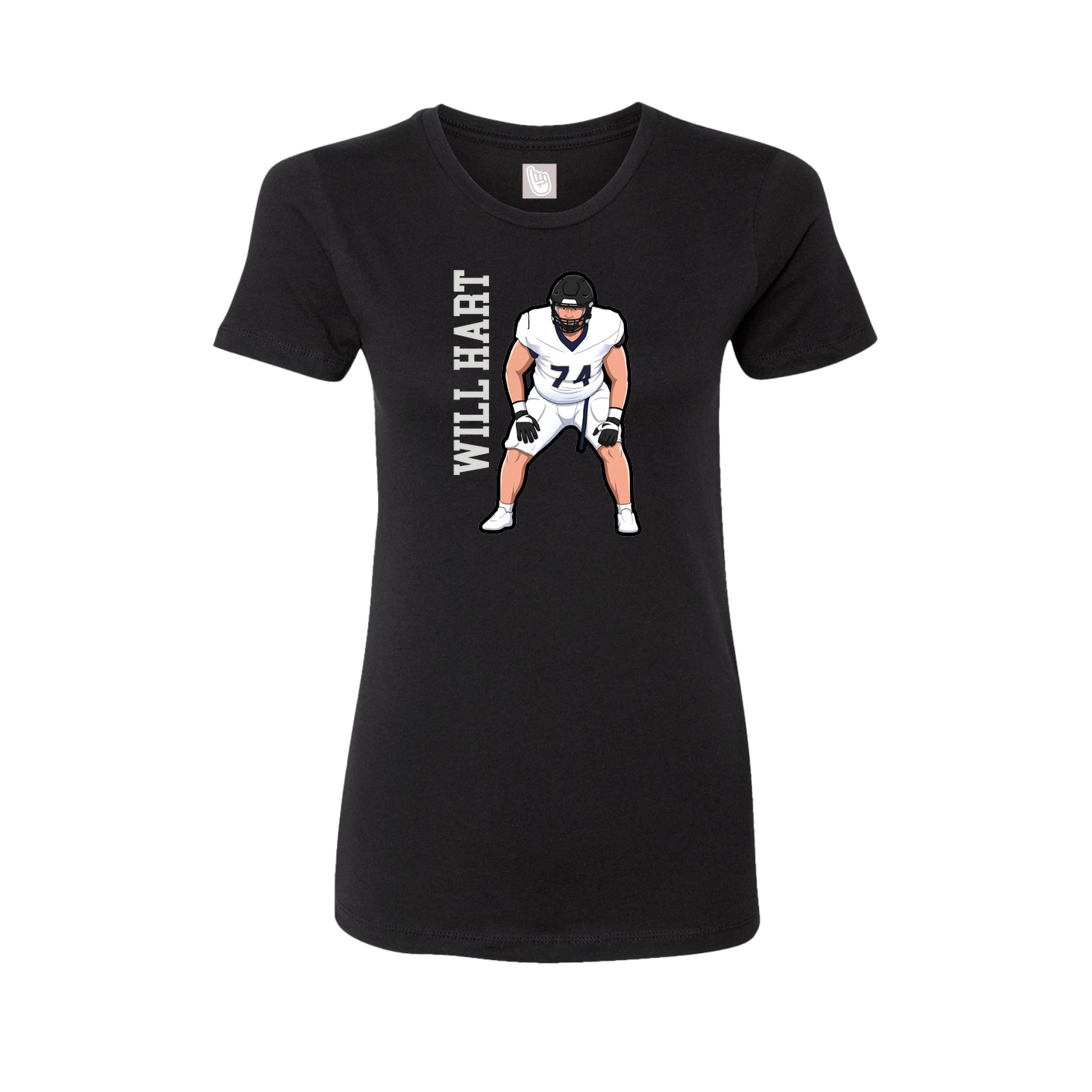 Fitted Women's Tee — Name Vertical in Black