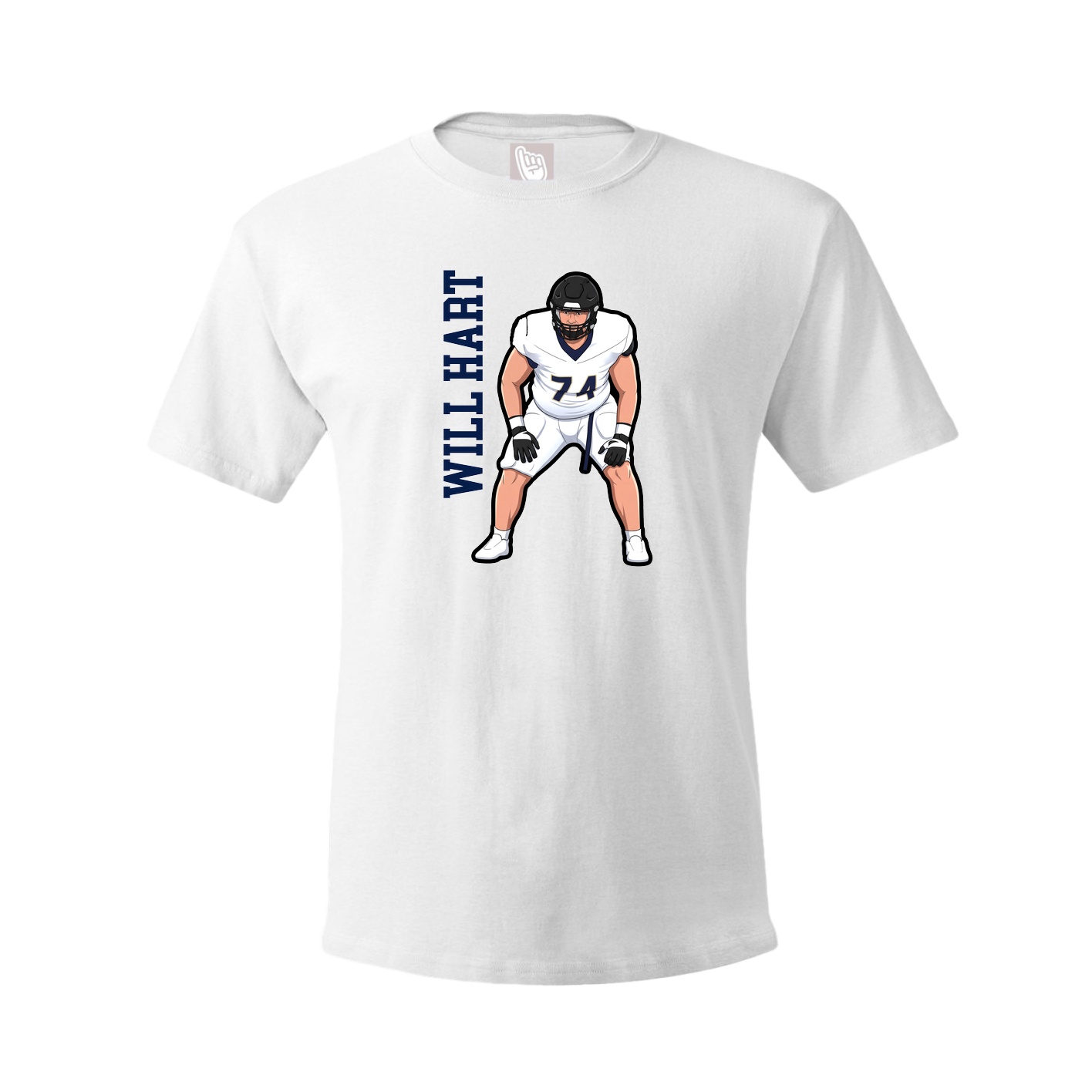 Youth Tee — Name Vertical in White
