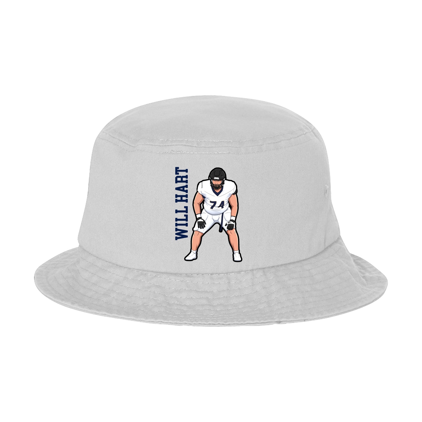 Bucket Cap — Name Vertical in White