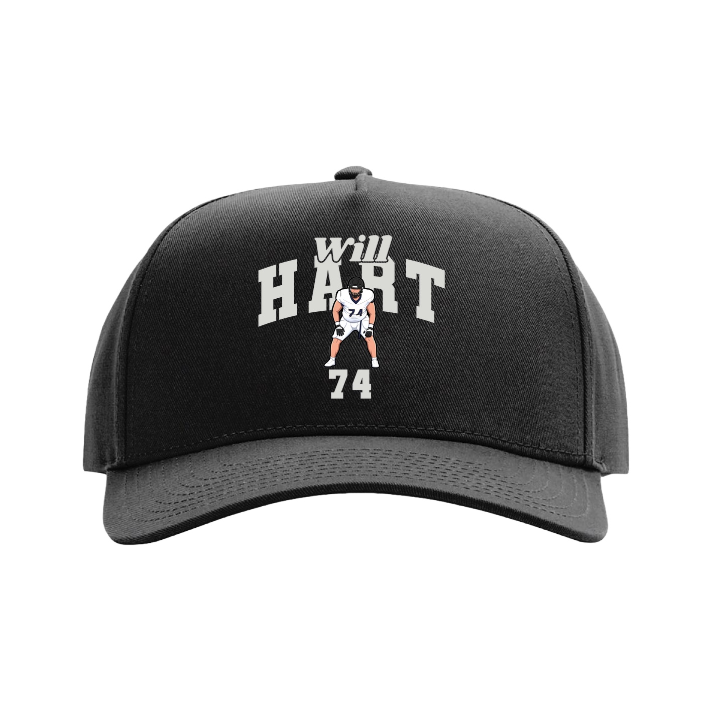 Full Fabric Five-Panel Champ Cap — Signature Arch in Black