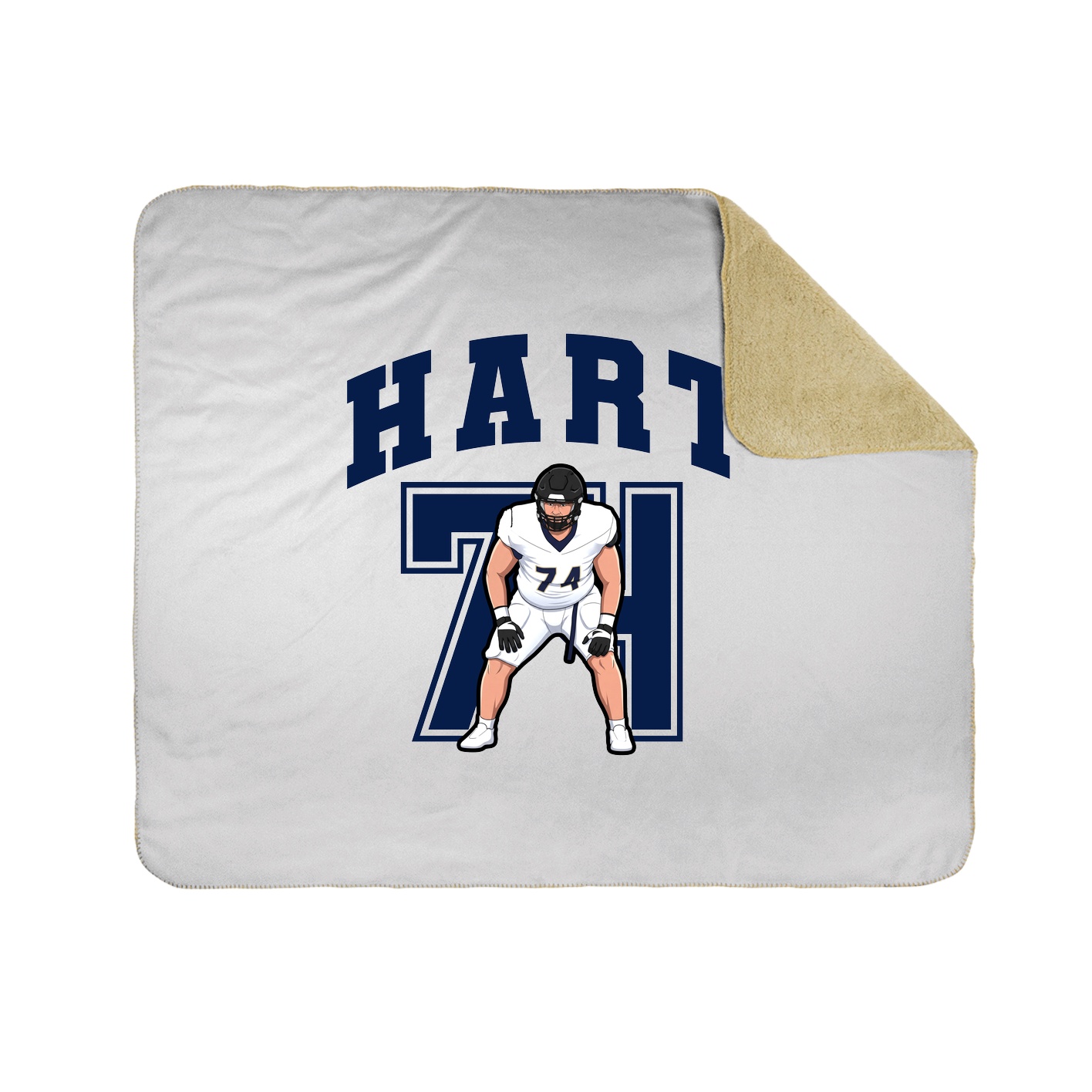 Throw Blanket — Number in White