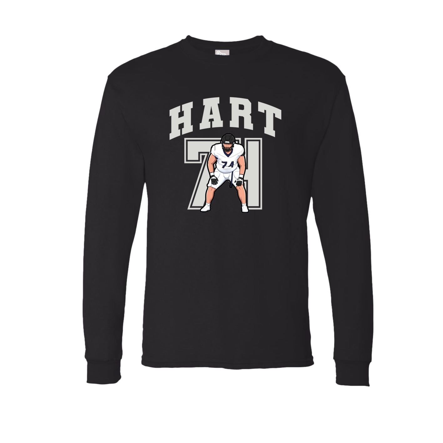 Long Sleeve Tee — Number in Black