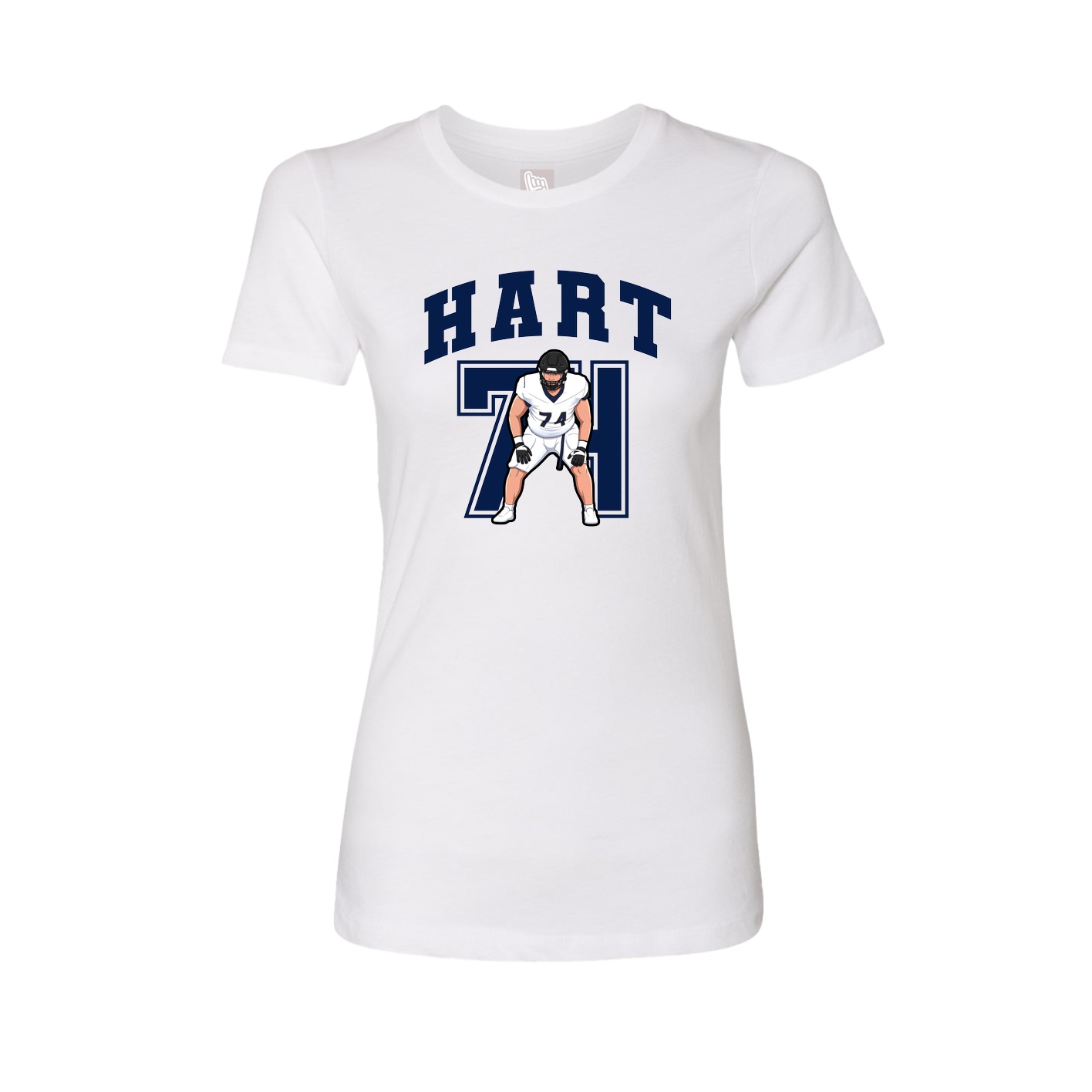 Fitted Women's Tee — Number in White