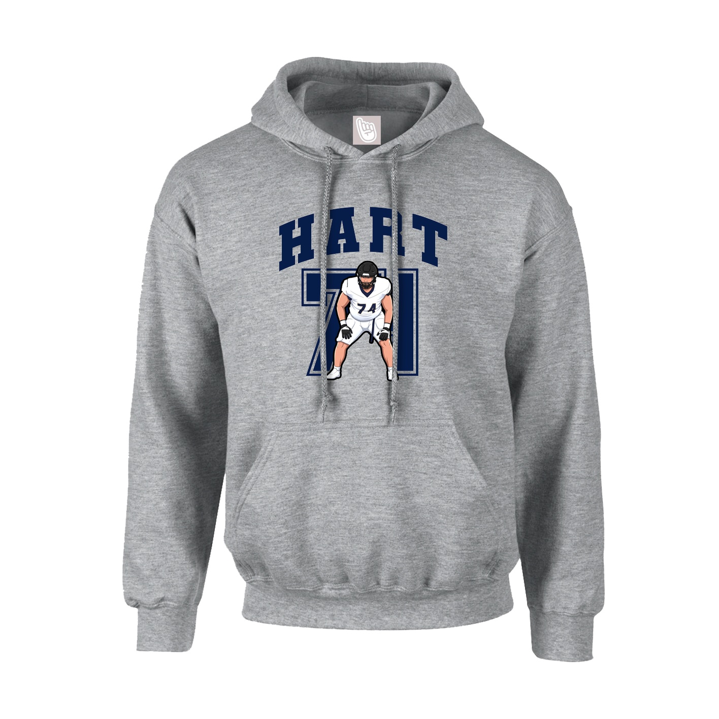 Hoodie — Number in Grey