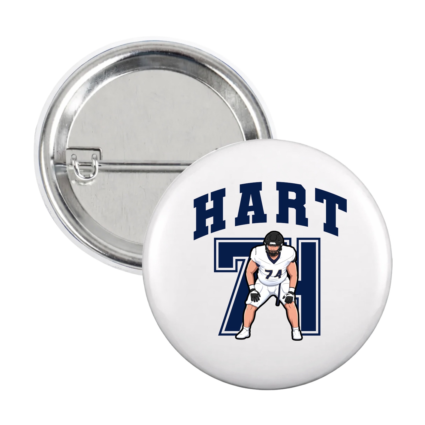 Game Day Button — Number in White