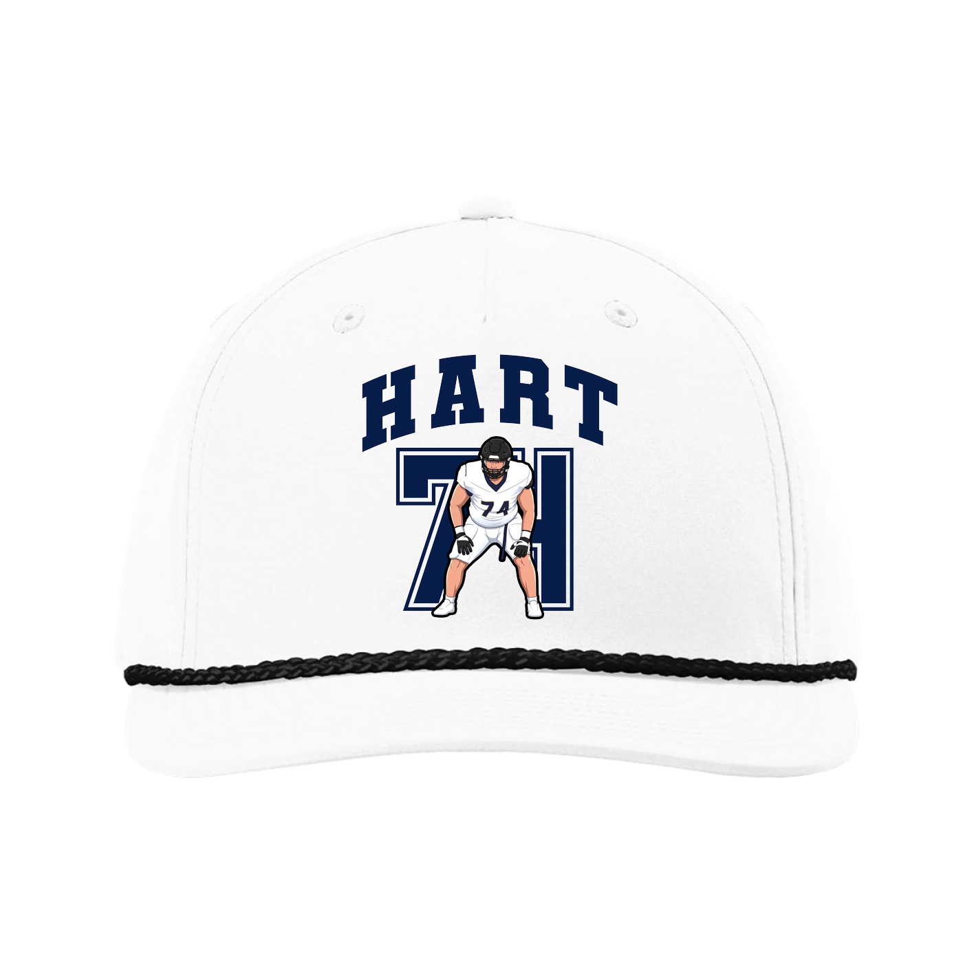 Five-Panel Classic Rope Cap — Number in White