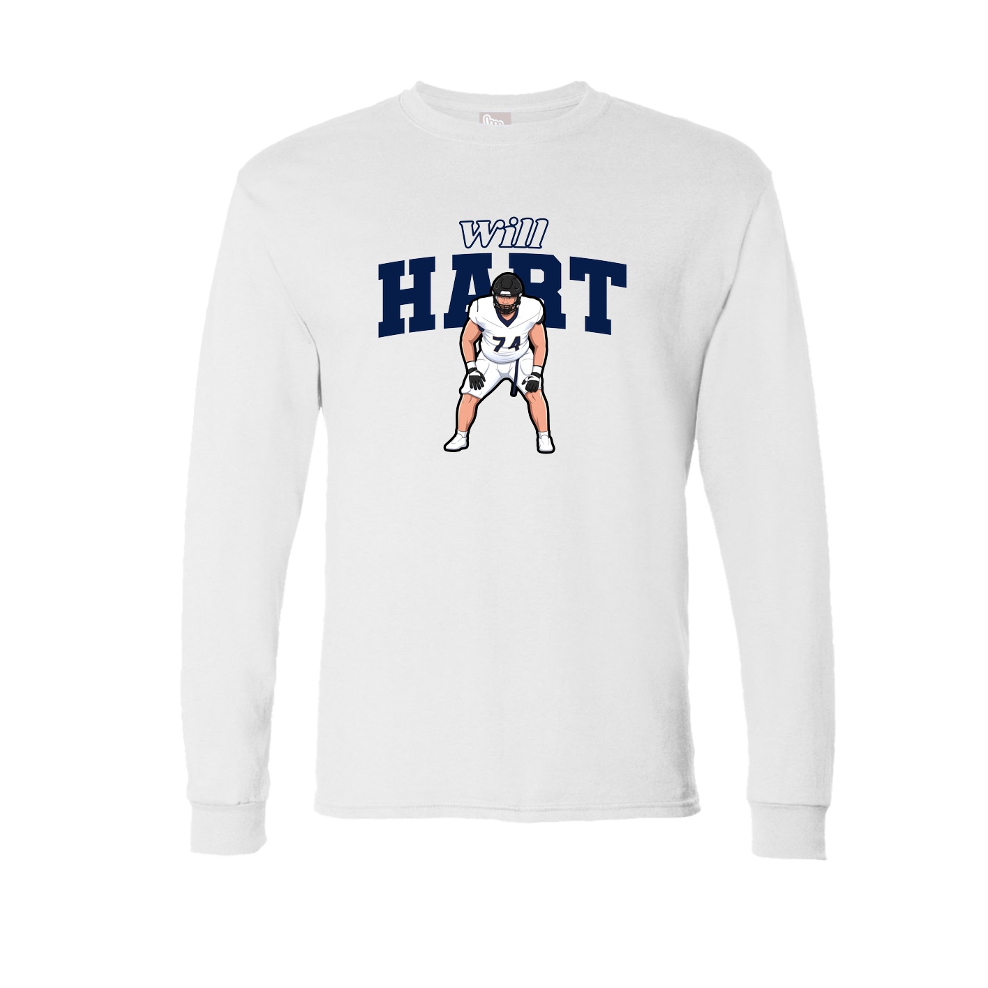 Long Sleeve Tee — Name Arch in White