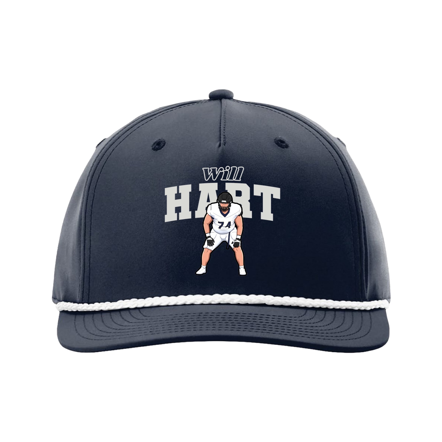 Five-Panel Classic Rope Cap — Name Arch in Navy