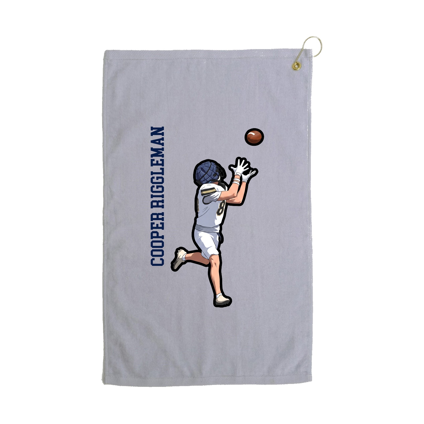 Golf Towel — Name Vertical in Grey