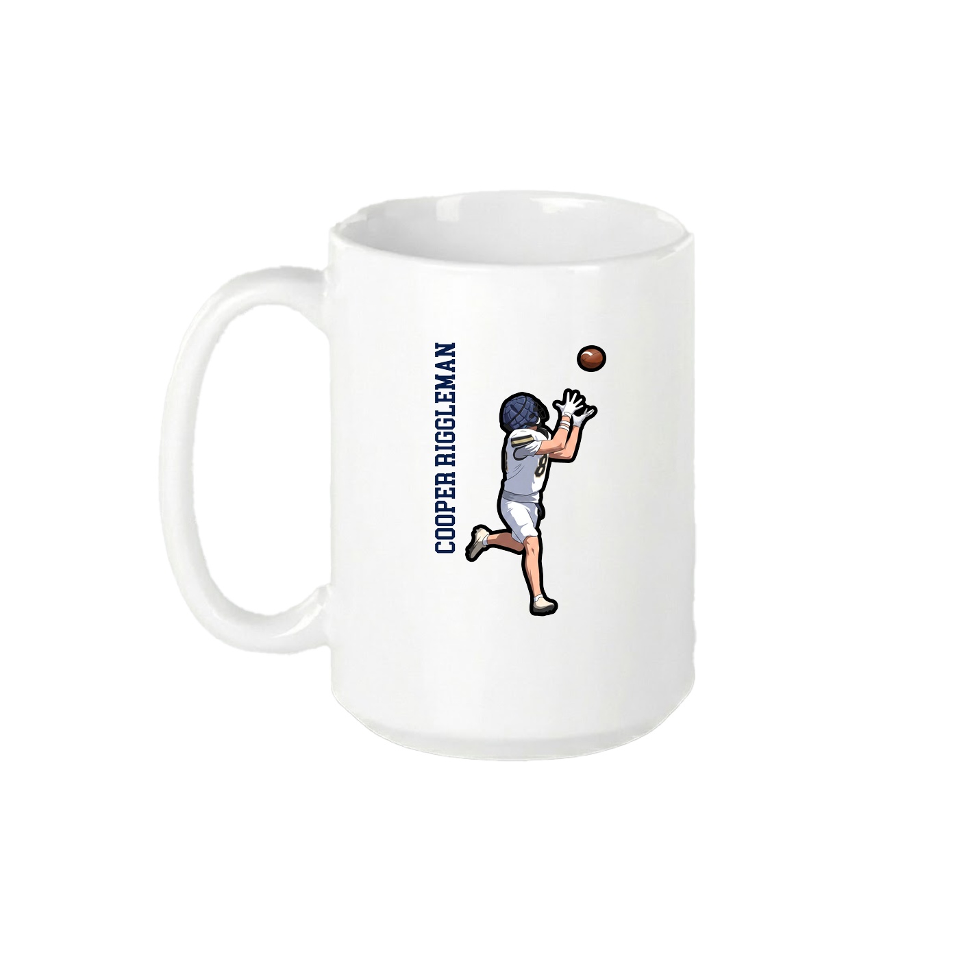 15oz Coffee Mug — Name Vertical in White