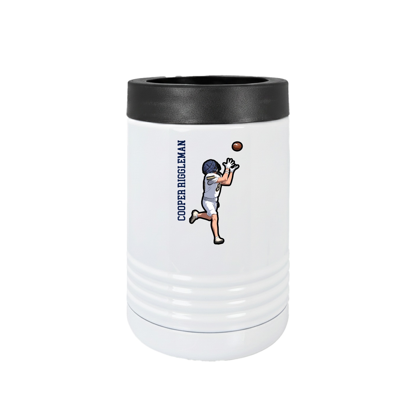 Beverage Holder — Name Vertical in White