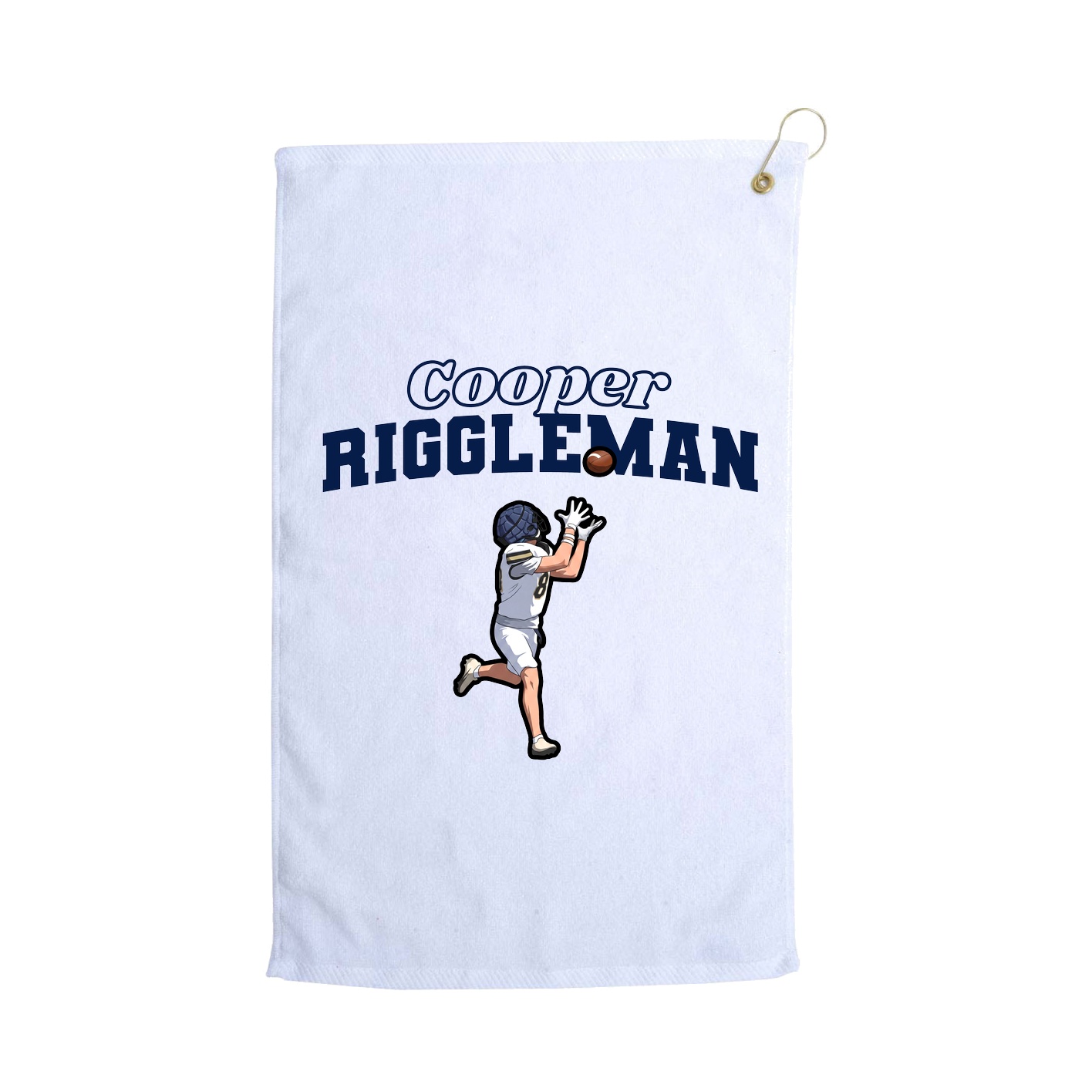 Golf Towel — Name Arch in White