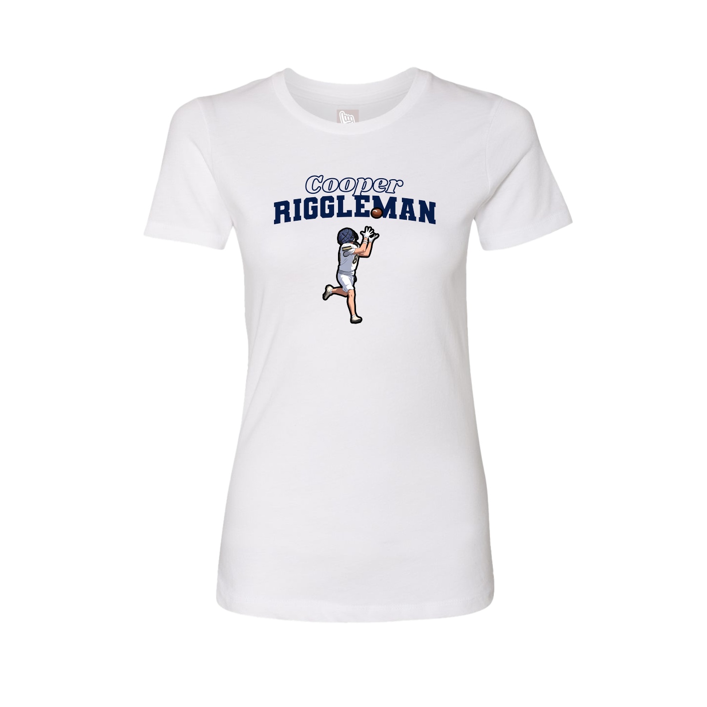 Fitted Women's Tee — Name Arch in White
