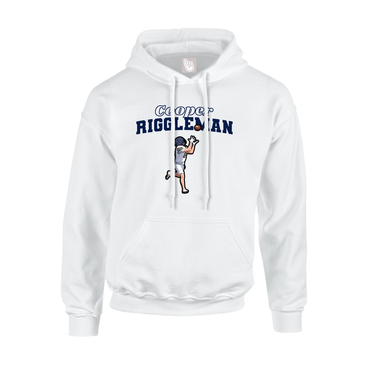 Youth Hoodie — Name Arch in White