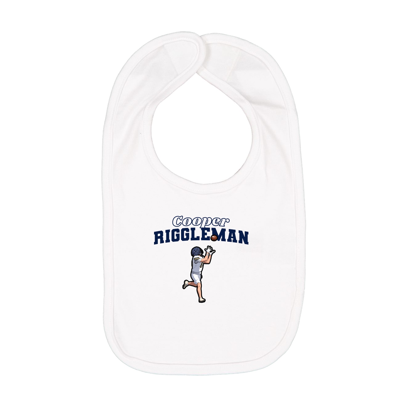Infant Bib — Name Arch in White