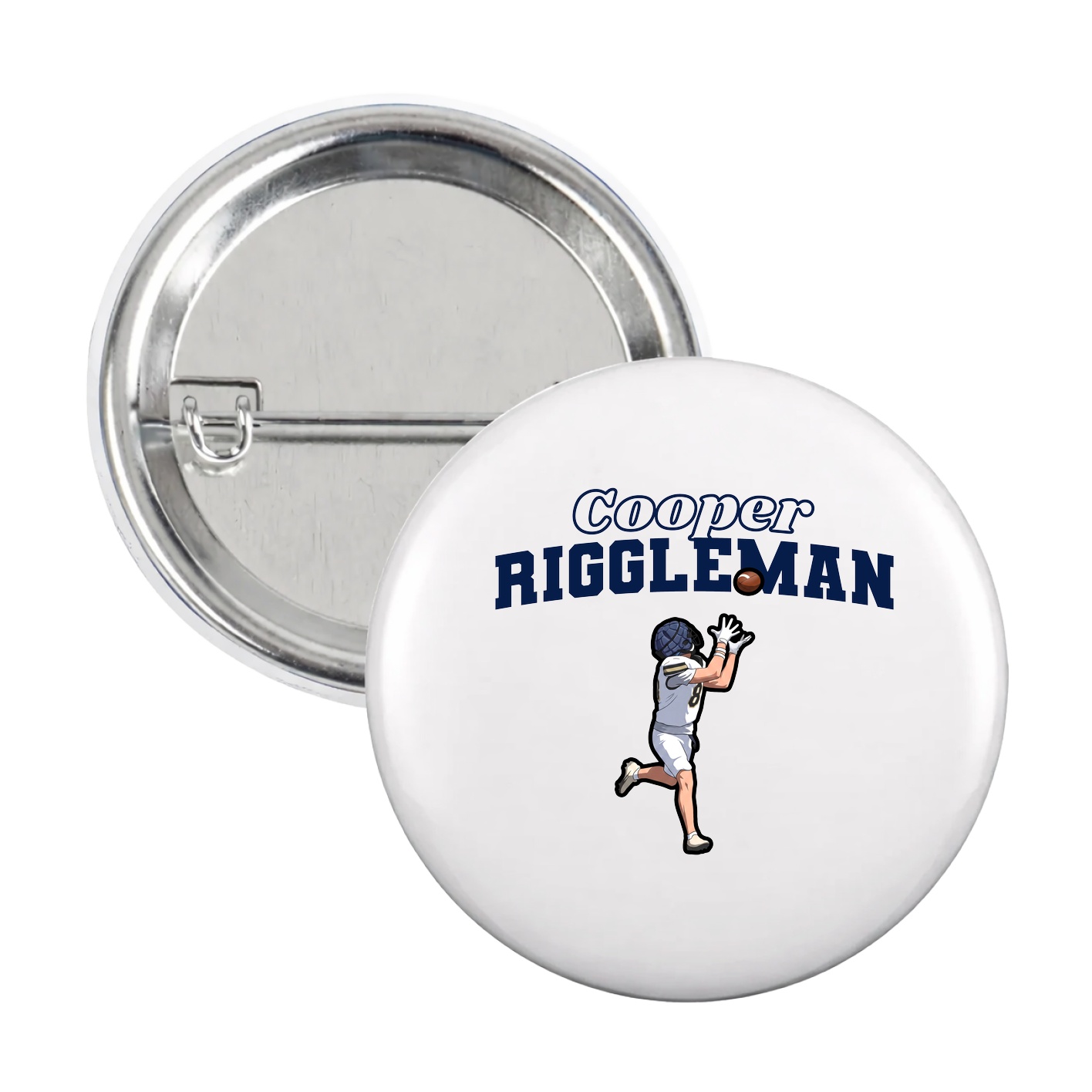 Game Day Button — Name Arch in White