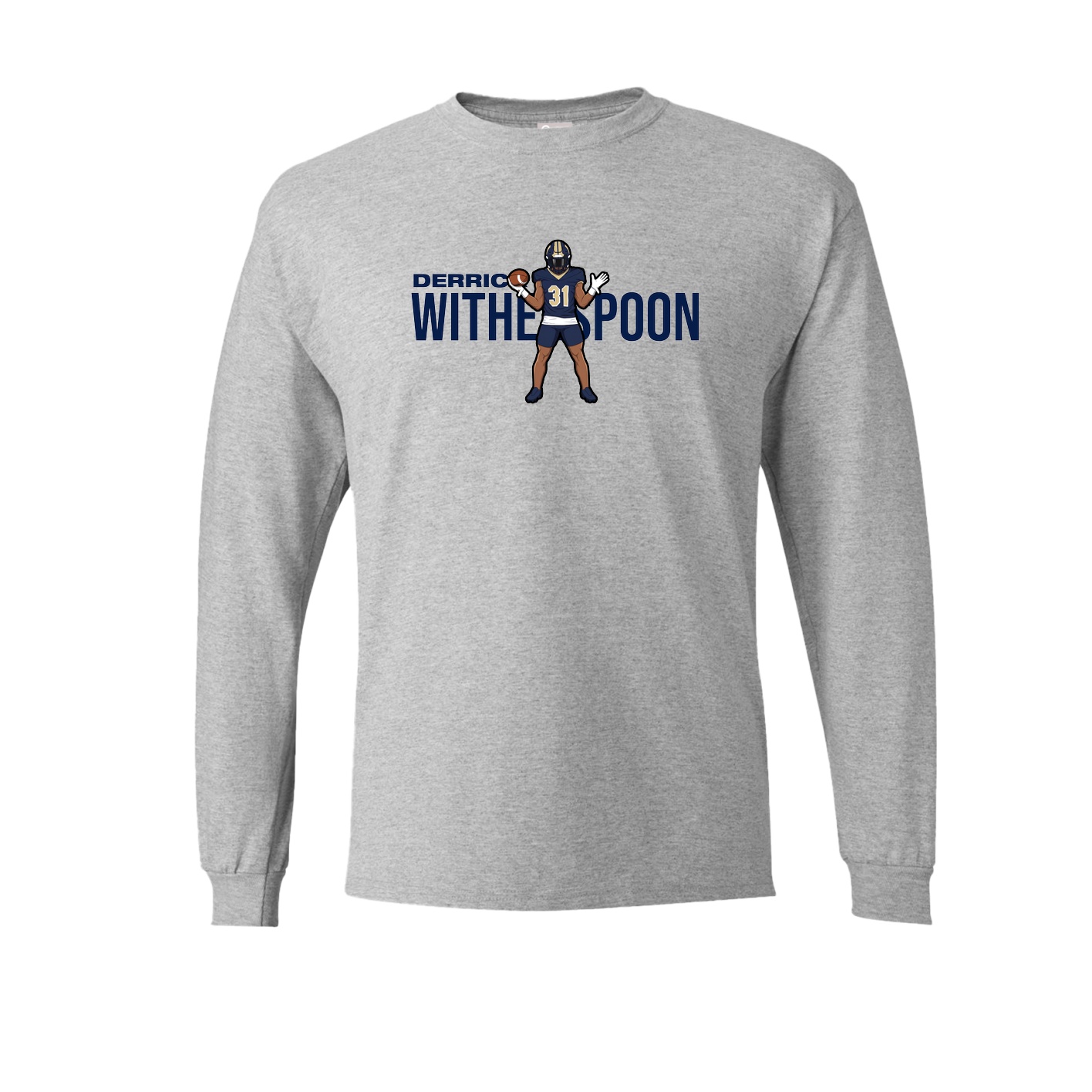 Long Sleeve Tee — Player Name in Grey