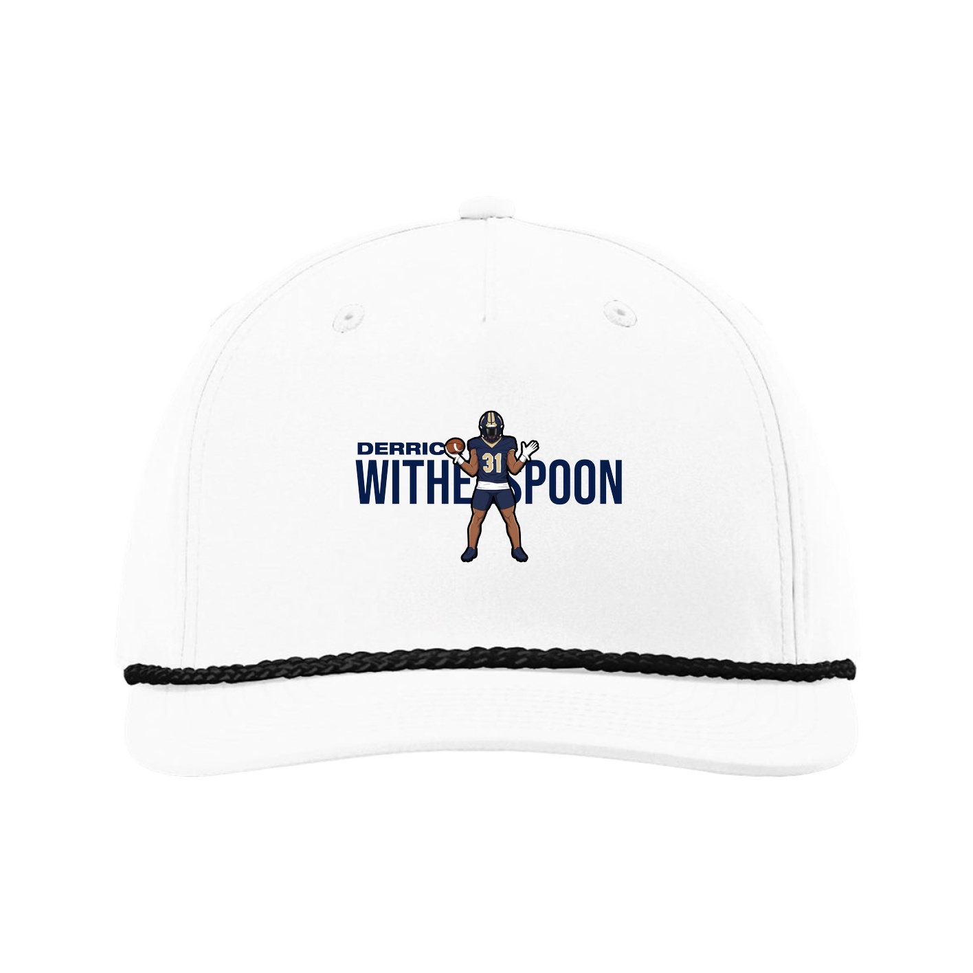 Five-Panel Classic Rope Cap — Player Name in White