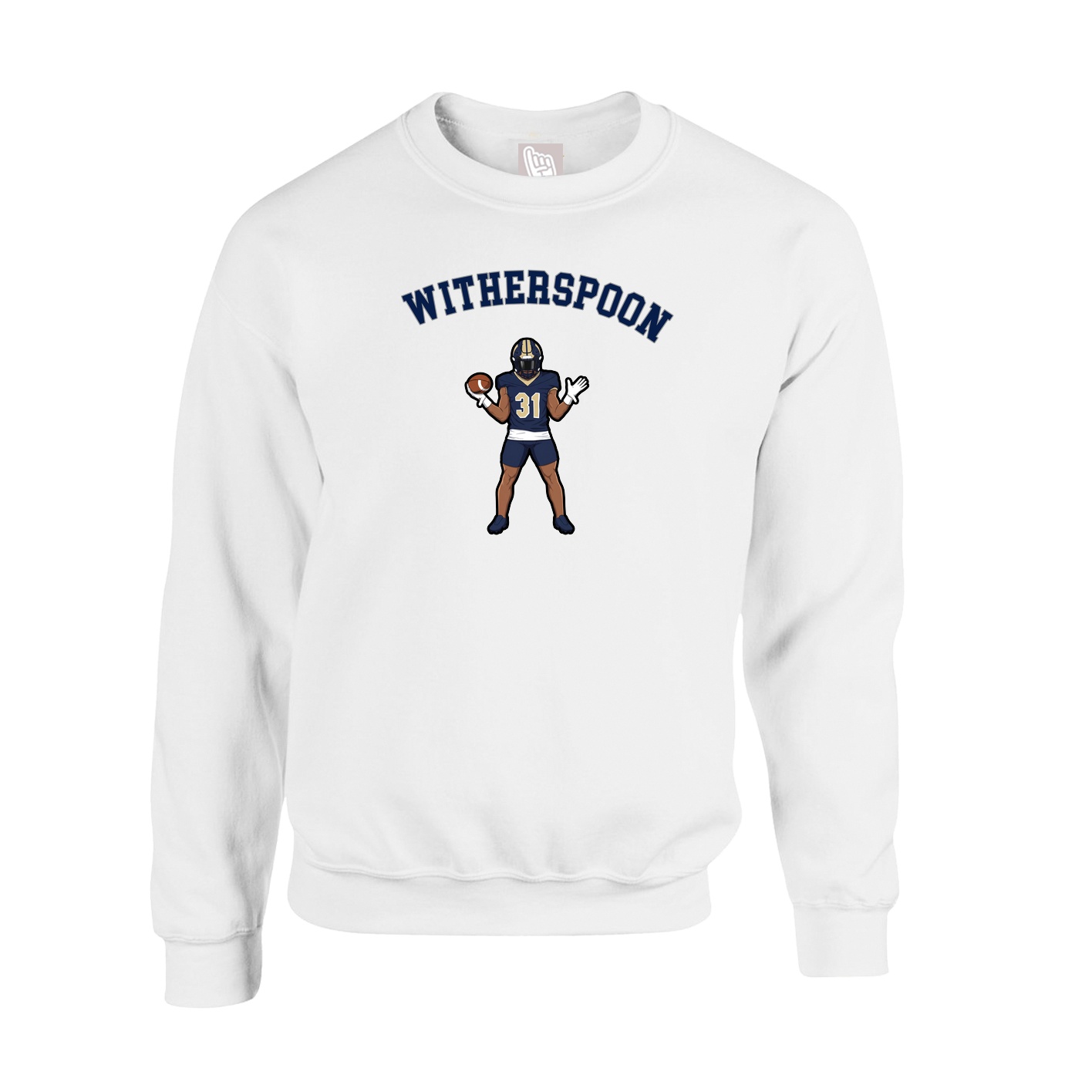 Fleece Crew — Shirsey Arch in White